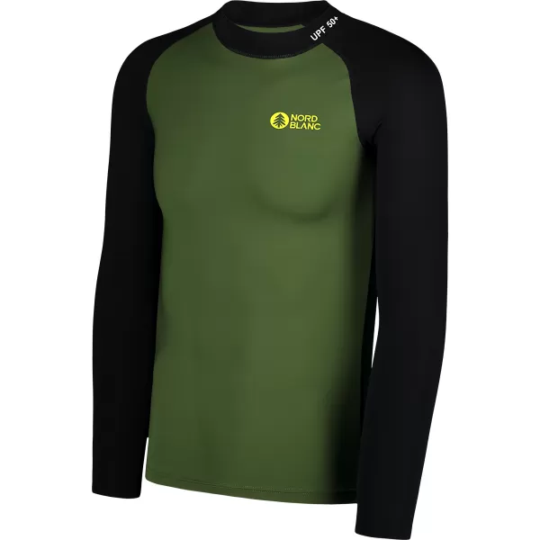  Moška majica z UV zaščito NORDBLANC SURFER NBSMF7867 ZELENA/ČRNA 