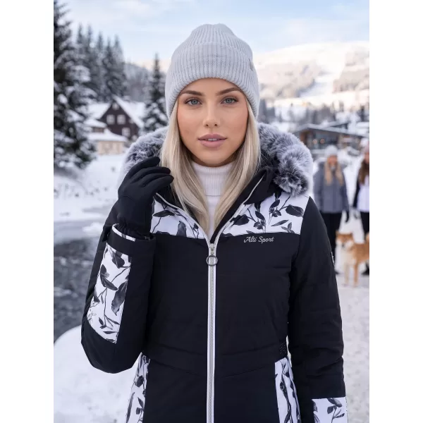  Ženska zimska jakna ALTISPORT BIANCA ČRNA 