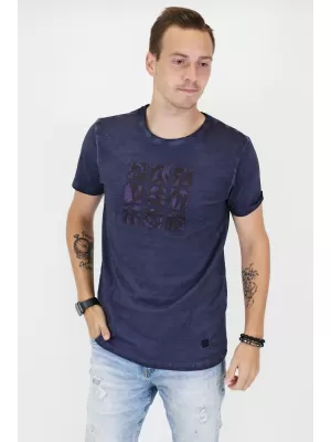 Moška majica s kratkimi rokavi ALTISPORT BARRY TEMNO MODRA
