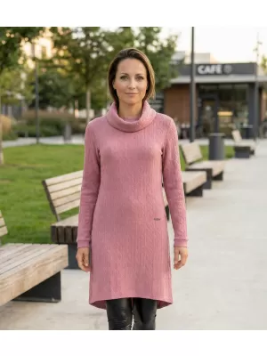 Ženska pulover obleka KIXMI RIVA TEMNO ROZA