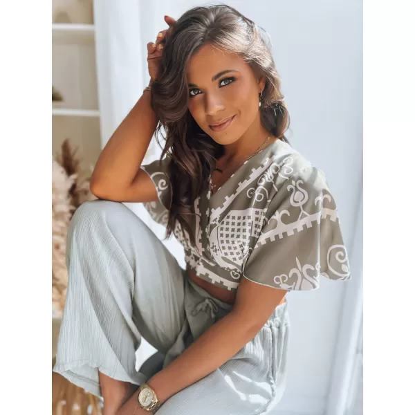  Ženski vrh DSTREET AZTEC MARK RY2225 ZELENO 