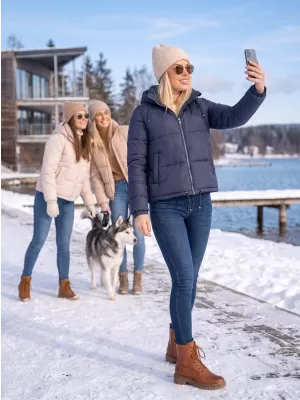 Ženska jakna KIXMI REINA TEMNO MODRA