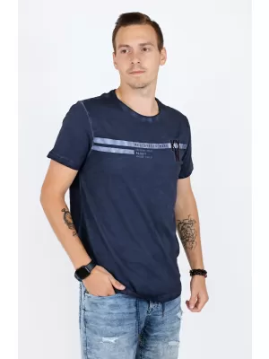 Moška majica s kratkimi rokavi KIXMI RICKY TEMNO MODRA