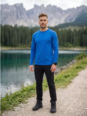 Moška majica z dolgimi rokavi SAM 73 REGULUS MT 830 SVETLO MODRA