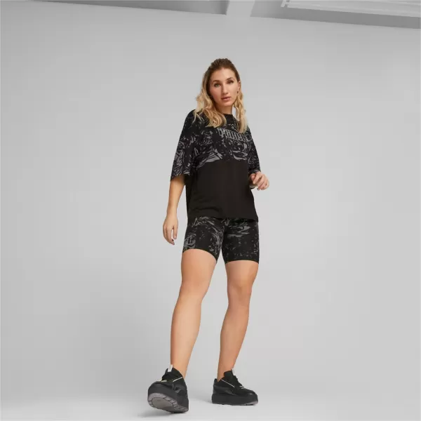  Ženske pajkice PUMA POWER AOP 7 HIGH-WAIST SHORT LEGGINGS 673643-01 ČRNA 