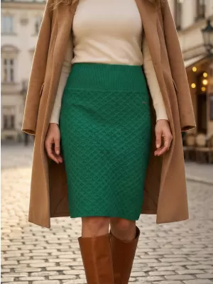 Žensko pleteno krilo KIXMI ROSA ZELENA