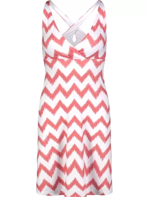 Obleka NORDBLANC V-NECK NBSLD7804 ROZA/BELA