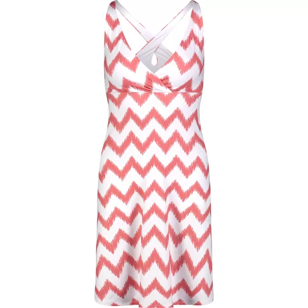  Obleka NORDBLANC V-NECK NBSLD7804 ROZA/BELA 