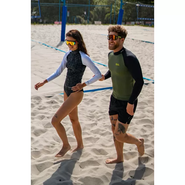  Moška majica z UV zaščito NORDBLANC SURFER NBSMF7867 ZELENA/ČRNA 