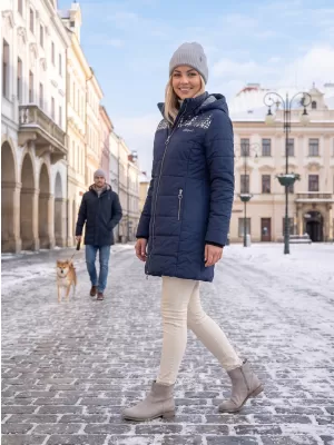 Ženski plašč ALTISPORT BEVERLY TEMNO MODRA