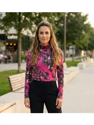 Ženska majica z ovratnikom KIXMI RINA ROZA
