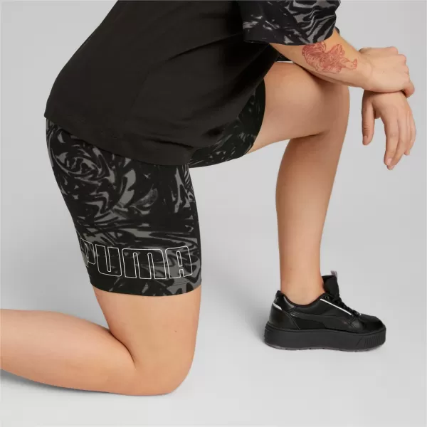  Ženske pajkice PUMA POWER AOP 7 HIGH-WAIST SHORT LEGGINGS 673643-01 ČRNA 