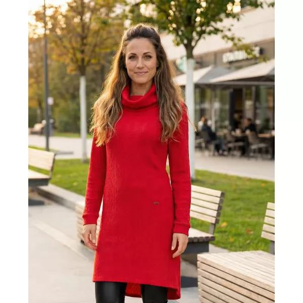  Ženska pulover obleka KIXMI RIVA RDEČA 