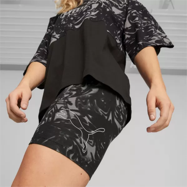  Ženske pajkice PUMA POWER AOP 7 HIGH-WAIST SHORT LEGGINGS 673643-01 ČRNA 