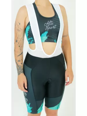 Ženske vrhunske kolesarske hlače ALTISPORT SWE/ALW01S14 TURKIZNA