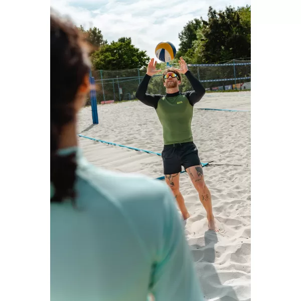 Moška majica z UV zaščito NORDBLANC SURFER NBSMF7867 ZELENA/ČRNA 