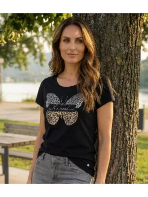 Ženska majica s kratkimi rokavi KIXMI ROSIE ČRNA