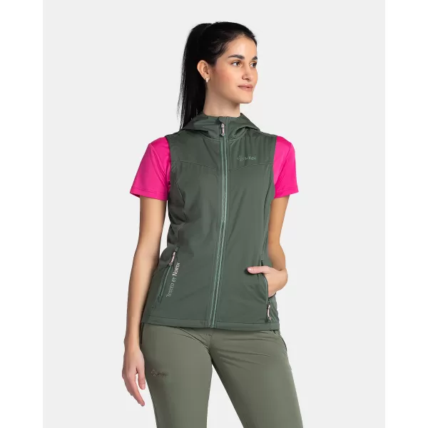  Ženski softshell telovnik KILPI MONILEA-W TL0111KI TEMNO ZELENA 