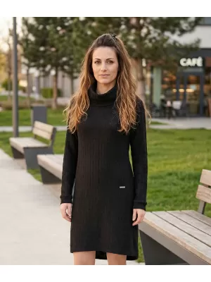 Ženska pulover obleka KIXMI RIVA ČRNA