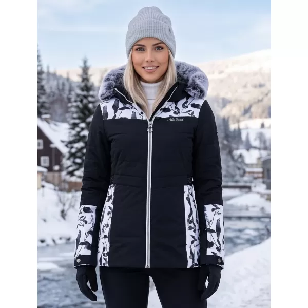  Ženska zimska jakna ALTISPORT BIANCA ČRNA 