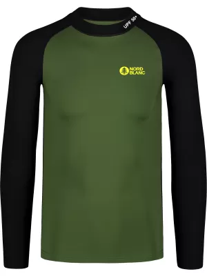 Moška majica z UV zaščito NORDBLANC SURFER NBSMF7867 ZELENA/ČRNA