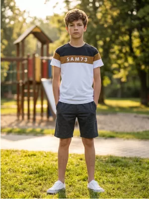 Fantovska majica s kratkimi rokavi SAM 73 KALLAN KT 503 BELA