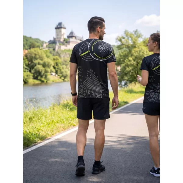  Premium moška majica s kratkimi rokavi ALTISPORT VOJ/ALM003TR01 ČRNA IN RUMENA 