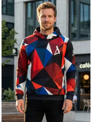 Moški premium pulover ALTISPORT VOJ/ALM007MI01 MORNARSKO MODRA/RDEČA
