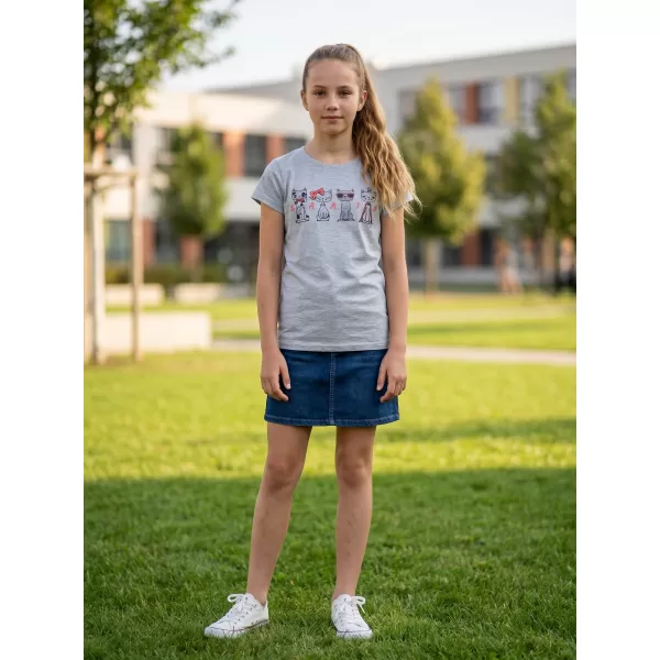  Dekliška majica s kratkimi rokavi SAM 73 AXILL KT 508 SVETLO SIVA 