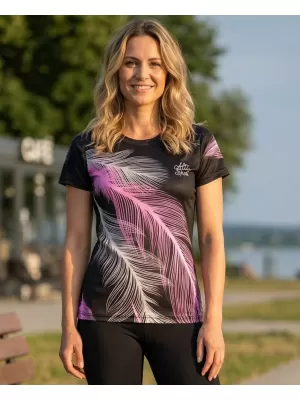 Ženska premium funkcionalna majica ALTISPORT VOJ/ALW001TR01 ČRNA/SVETLO ROZA