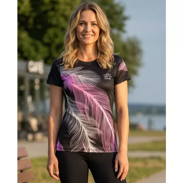  Ženska premium funkcionalna majica ALTISPORT VOJ/ALW001TR01 ČRNA/SVETLO ROZA 