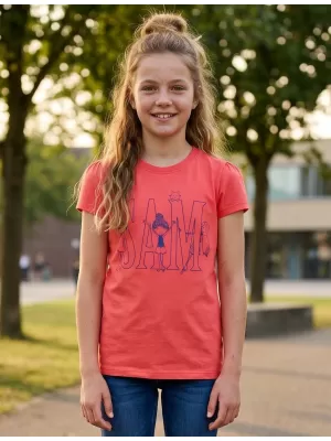 Dekliška majica s kratkimi rokavi SAM 73 IELENIA KT 506 SVETLO ROZA