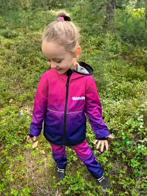 Otroška softshell jakna WAMU MOZAIKA VIJOLIČNA