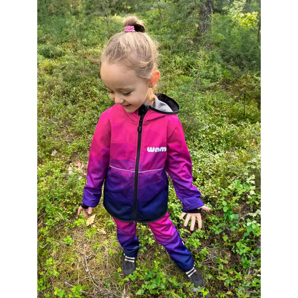  Otroška softshell jakna WAMU MOZAIKA VIJOLIČNA 