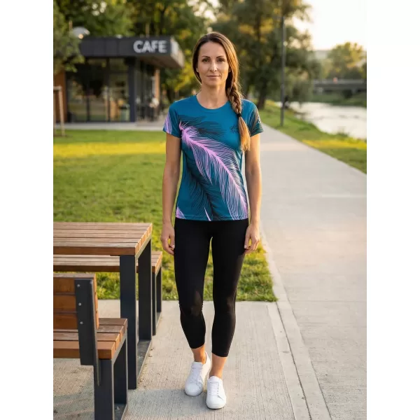  Ženska premium funkcionalna majica ALTISPORT VOJ/ALW001TR01 PETROL/SVETLO ROZA 