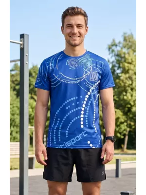 Premium moška majica s kratkimi rokavi ALTISPORT VOJ/ALM003TR01 KRALJEVSKO MODRA