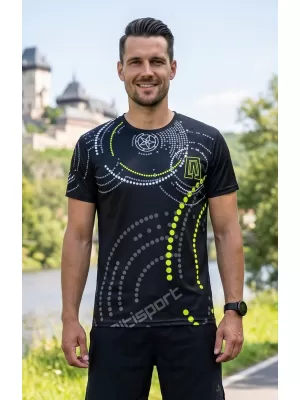 Premium moška majica s kratkimi rokavi ALTISPORT VOJ/ALM003TR01 ČRNA IN RUMENA
