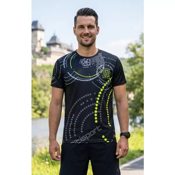  Premium moška majica s kratkimi rokavi ALTISPORT VOJ/ALM003TR01 ČRNA IN RUMENA 
