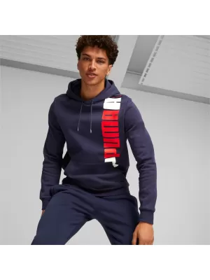 Moški pulover PUMA ESS+ LOGO LAB HOODIE FL 675919-06 MODRA