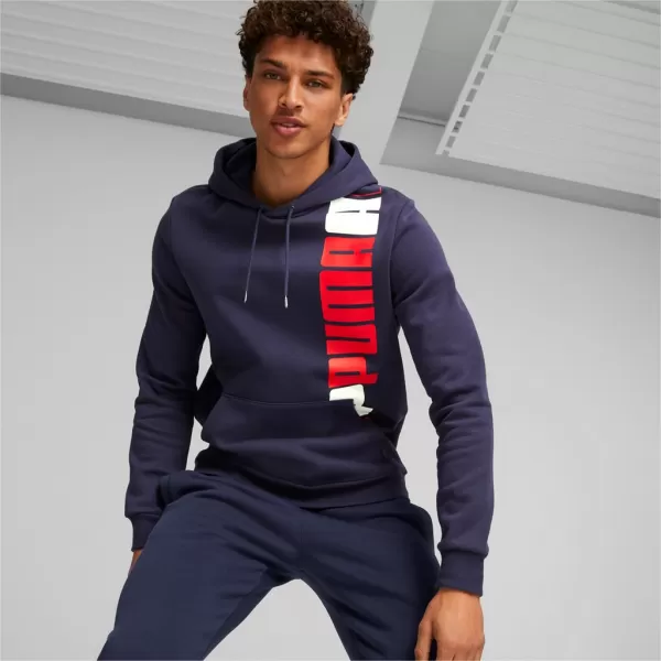  Moški pulover PUMA ESS+ LOGO LAB HOODIE FL 675919-06 MODRA 