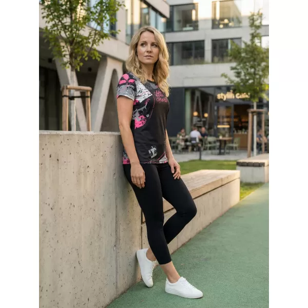  Ženska premium funkcionalna majica ALTISPORT VOJ/ALW009TR01 ČRNA/SVETLO ROZA 