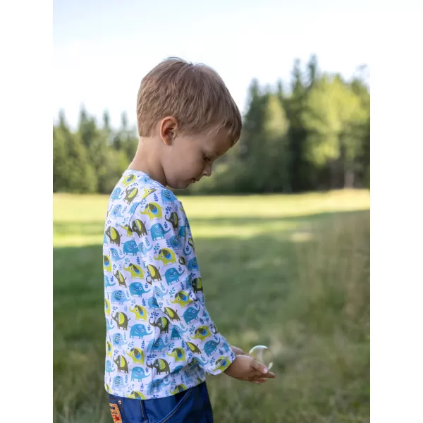  T -majica z dolgimi lici WAMU SLŮŇATA BELA/MODRA 