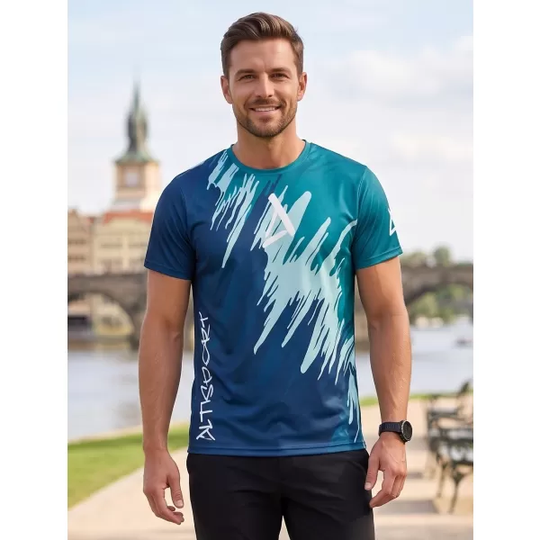  Moška premium funkcionalna majica s kratkimi rokavi ALTISPORT VOJ/ALM006TR01 KEROZIN/MODRA 