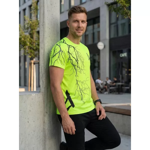  Premium moška majica s kratkimi rokavi ALTISPORT VOJ/ALM004TR01 NEON RUMENA 