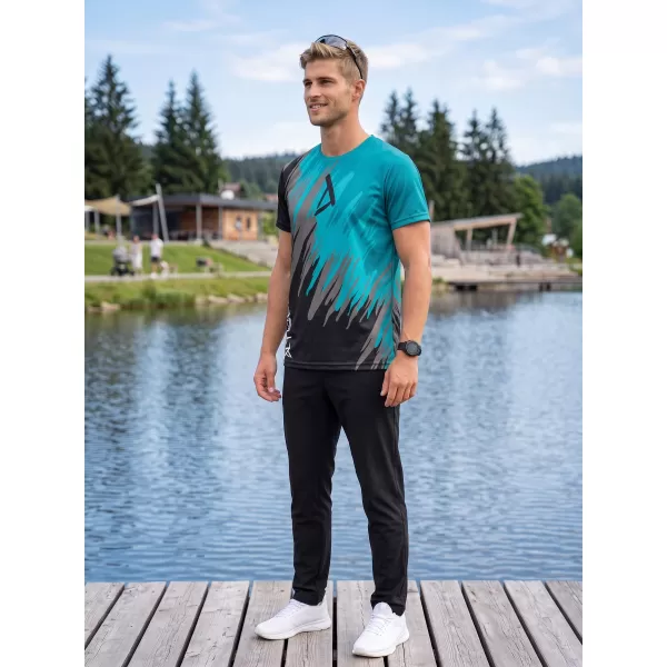  Moška premium funkcionalna majica s kratkimi rokavi ALTISPORT VOJ/ALM006TR01 ČRNA/KEROZIN 
