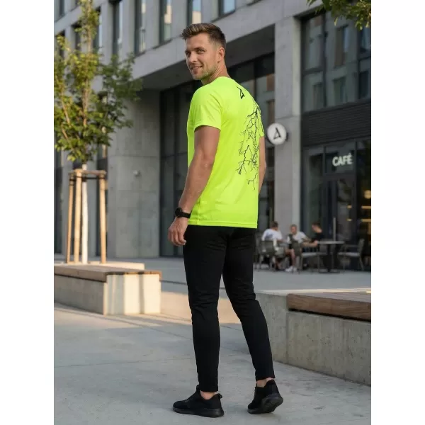  Premium moška majica s kratkimi rokavi ALTISPORT VOJ/ALM004TR01 NEON RUMENA 