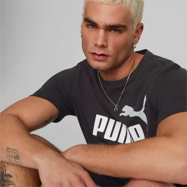  Moška majica s kratkimi rokavi PUMA ESS+ 2 COL LOGO TEE 586759-61 ČRNA 