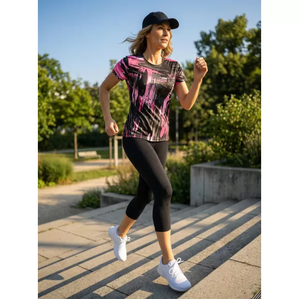  Ženska premium funkcionalna majica ALTISPORT VOJ/ALW010TR01 ČRNA/SVETLO ROZA 