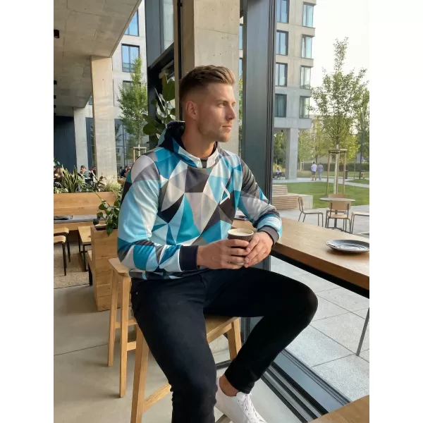  Moški premium pulover ALTISPORT VOJ/ALM007MI01 MODRA/SIVA 