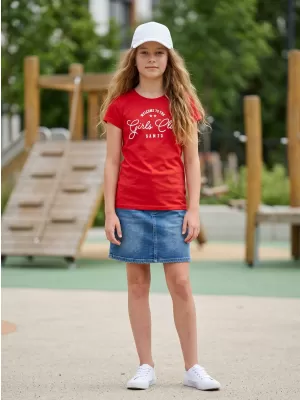 Dekliška majica s kratkimi rokavi SAM 73 JANLI KT 507 RDEČA